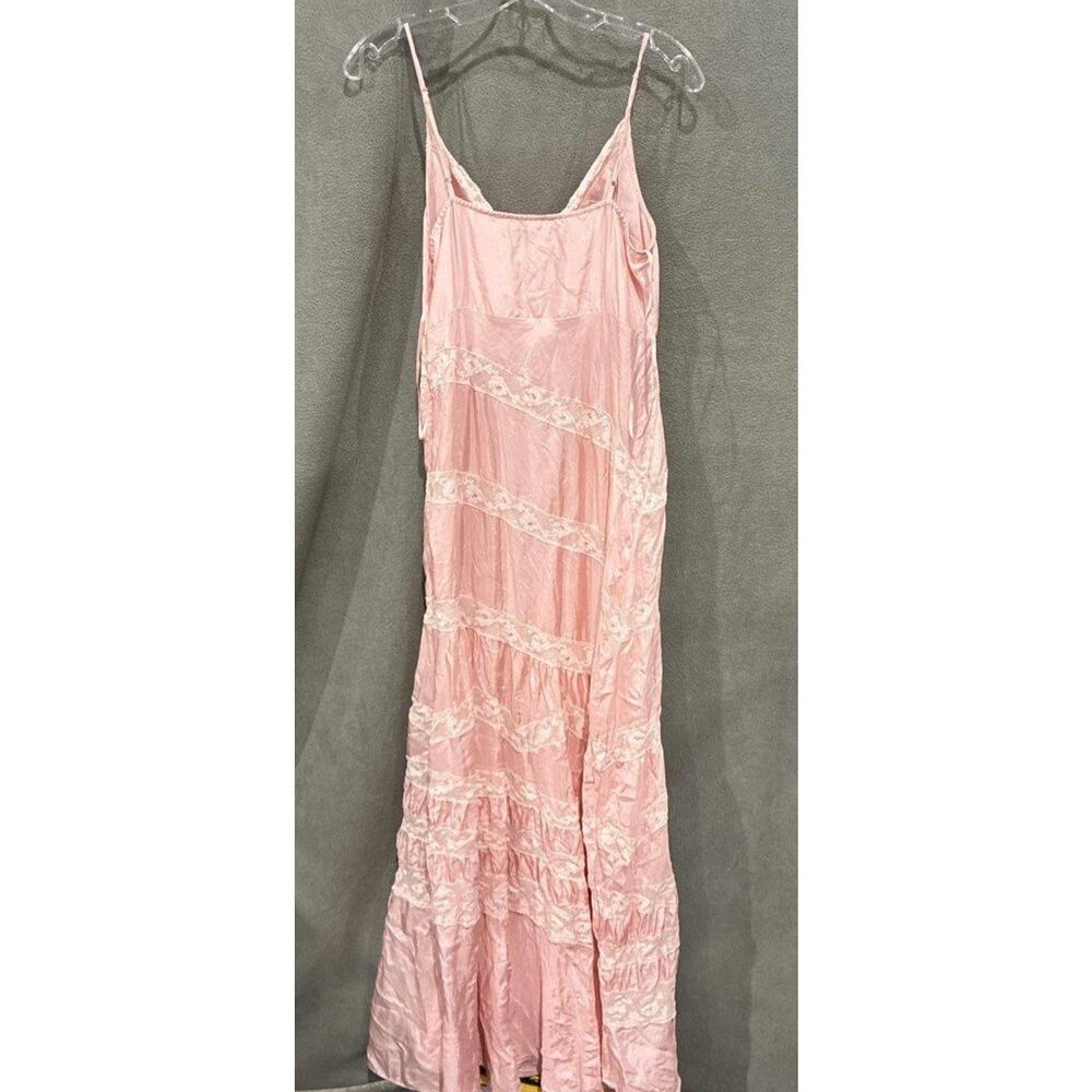 LoveShackFancy Women's Sylvie Slip Dress Pink Silk Lace Ruffle
Maxi - Picture 5 of 6